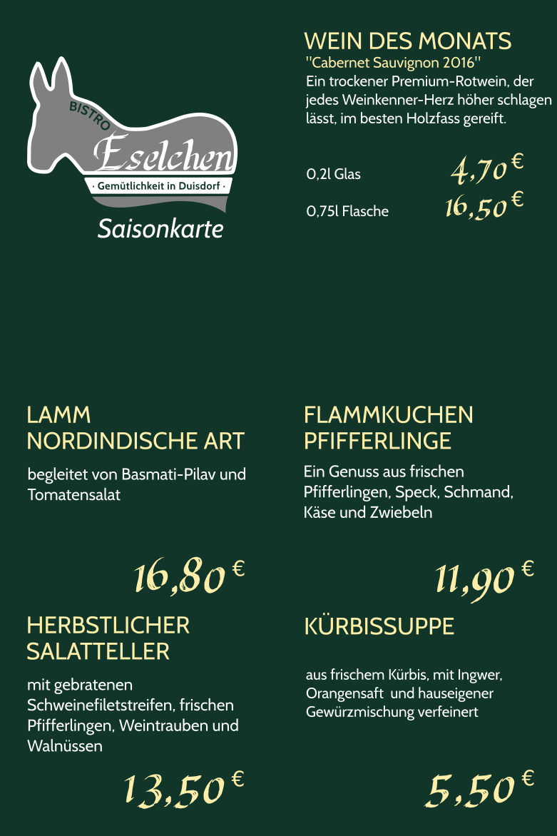 Saisonkarte Herbst 2019 Saisonkarte Herbst 2019